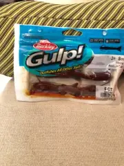 Berkley Gulp Saltwater 3 inch 6 Count Pack Shrimp Soft Body Rootbeer Gold