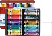 Caran d'Ache NEOCOLOR II Watercolour Wax Pastels in Metal Box, Neocolor II Chalk Metal Case with 40 Colours, Watercolour Pencils