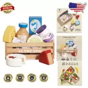 Sustainable Wooden Toy Food Crate - Engage Imagination with Honeybee Market!