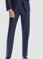 Canali Men's Blue Capri Mélange Twill Solid Slim Fit Suit Pants Size 34W