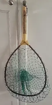 Vintage Aluminum Landing Fishing Net/Cork Handle Lanyard/Clip 16" New Unused