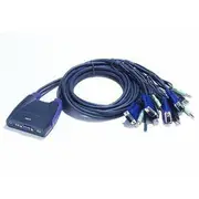 ATEN CS64US 4 Port USB VGA/Audio Cable KVM Switch - 0.9m/1.2m Cables