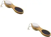 SOESFOUFU 2pcs 4 Foot Peel Scrub Set Pumice Stone Toe Brush Exfoliating Brush for Foot Massage Blood Circulation