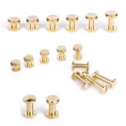 50pcs Stud Bind Rivet Solid Brass Leather Belt Wallet Chicago Screw Nail 4-20mm