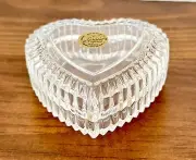 CRISTAL D’ARQUES HEART TRINKET BOX 24% LEAD CRYSTAL 3 ½” FRANCE NEW IN BOX