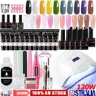 Poly Builder Gel Nail Polish Extension Kit Drill Machine 120W UV Nail Lamp Set
