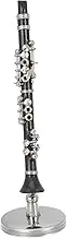 Yardenfun 1 Set Miniature Clarinet Model Copper Wind Instrument Decor with Stand for Home Office and Micro Landscapes Realistic Musical Decoration Box