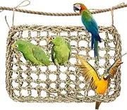 MAQIHAN Seagrass Mat for Birds - Bird Toys Seagrass Mat Foraging Activity Play Grass Mat Bird Climbing Wall Seagrass Net Hammock Toy for Parakeets Lovebirds Finch Budgerigars Conure Cockatiel