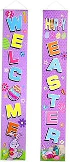 MERRYHAPY 1 Pair Curtain Front Door Porch Home Party Porch Banner Wreaths for Porch Decorations for Home Window Hanging Home Decor Front Door Wreath 100d Polyester Cloth