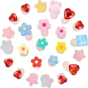WRITWAA 24 pcs Flower Silicone Toe Separators for Nail Polish Decorative Pedicure Spacers with Star Heart and Comfortable for Home and Salon Use