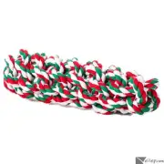 Twisted Clump Tug Chew Candy Cane Holiday 7.5" Dog Rope Toy, Red Green White