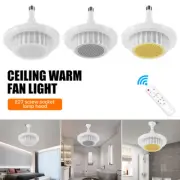 E27 Mount Warm Ceiling Fan with LED Light Remote & Switch Control Fan Light Warm