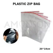 100pcs Plastic Zip Lock Bags Resealable Recloseable Zipper Clear Red 20cm*14cm