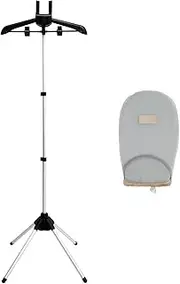 Handheld Garment Steamer Clothes Rack Height Adjustable Steaming Clothes Hangers Telescopic Garment Steamer Rack Foldable Garment Clothes Drying Rack for Traveling Hotel Home Garment Factory (Black)