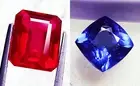 Natural Tanzanite & Ruby 8 to 10 Ct pair Certified Loose Gemstone With Free Gift