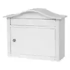 Architectural Mailboxes Saratoga White, Medium,Steel, Locking Wall Mount Mailbox