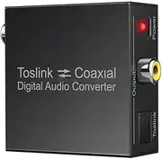 Queen.Y SPDIF Coaxial to Toslink OR Toslink Optical to Coax Digital Audio Converter Bi-Directional Digital Audio Signal Adapter Black