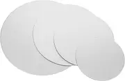 LABRIMP 4pcs Round Cake Boards White Cardboard Cake Base for Dessert Crafts and Displays Thickness for Weddings and Parties
