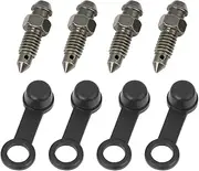 F FIERCE CYCLE 4Pcs M6x1mm Banjo Bolt Bleeder Screw with Cap for Motorcycle Brake Master Cylinder