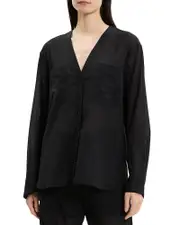 Theory Oversized Collarless Shirt