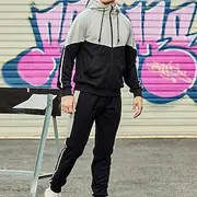 Men's Zip Up Hoodie Tracksuit Athleisure Fall Long Sleeve Windproof Gym Workout Sports Sportswear Activewear Color Block Black Army Green Red