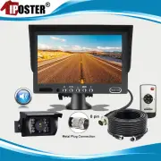 7" Monitor Video Audio 12V/24V 4PIN CCD Reversing Backup Camera Built-in Mic