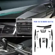 For BMW X6 F16 2015-2018 Black 5D gloss Carbon Fibre Vinyl Wrap Film car sticker