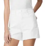 NWT $250 FRAME DENIM "DANI" DENIM TWILL SHORTS LIVED IN CRISP WHITE SIZE 25"