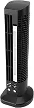 Generic Desktop Tower Fan, Small Portable Bladeless Quiet Personal Fan Lightweught USB Powered Cooling Device with Light, for Home Office Travel (Black)