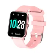 1.69 Inch Tft Screen Ip67 Waterproof Smartwatch With Temp Sleep Heart & Call Alert Pink Smart Watches