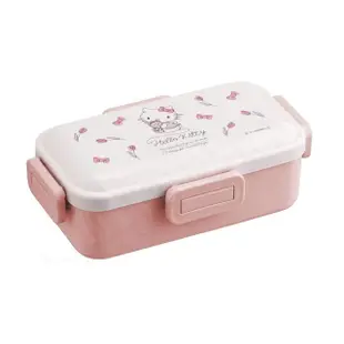 【百科良品】日本製 Kitty線條凱蒂貓 便當盒 保鮮餐盒 抗菌加工Ag+ 530ML-粉(日本境內版)