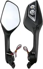 Motorcycle Rearview Mirror For Kawasaki For Ninja400/650 For ZX-4R/10R Modified Rearview Foldable With Light Turn Signal Rearview Mirror Motorcycle Accessories Handlebar Rear View Mirror