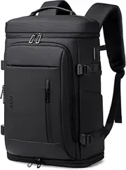 FENRUIEN Travel Backpack with Shoe Compartment, Black, Large, 40l Travel Backpack