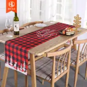 Red Christmas Table Runner Tablecloth Printed Xmas Dining Table Flag Decor
