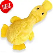 No Stuffing Crinkle Plush Duck Dog Toy, Squeaky, Interactive, for Small Dogs