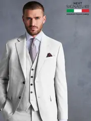 Grey Slim Fit Signature Tollegno Italian Wool Textured Suit Jacket (Q99014) | $237