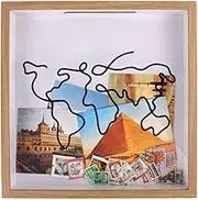 Adventure Archive Box, Travel Shadow Box with Slot,Travel Ticket Memory Box Collectible Box,Wooden Shadow Frame for Travel Adventure Memories,Adventure Archive Shadow Box (12 in x12 in)