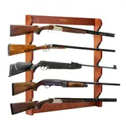 VEVOR Gun Rack, Wood Gun Rack Wall Mount, Gun Display Rack holds 5 Rifles, Shotguns, 132 lb Heavy Duty Wall Storage Display Rifle Rack with Soft Paddi