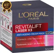 L'Oréal Paris Revitalift Night Cream, Anti-Ageing & Wrinkle, 50ml