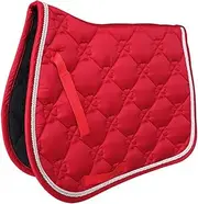 Must-Have Dressage Saddle Pad with Grid Cotton Fabric for Comfort All Purpose Saddle Pad Polyester Saddle Bag Cushion, red
