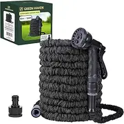 Garden Hose 100ft – Standard Expandable Hose Pipe with 8-Function Spray Nozzle, Lightweight No-Kink Design, Easy to Store & Ideal for Everyday Watering