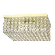 Elegant Designs 12 in. 2-Light Gold Square Ceiling Flush Mount