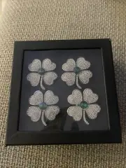 Beautiful Rhinestone Clover Napkin Ring Set Of 4 St Patrick’s Day NIB Storehouse