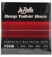 La Bella 750G Gold White Nylon Tapewound Bass Strings - Light