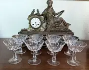 BOHEMIAN CZECH Hand Cut CRYSTAL Champagne Coupe Glasses, Set of 8, new