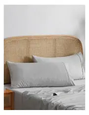 [Dreamaker] 1500TC Cotton Rich Pillowcase Twin Pack in Dove Grey