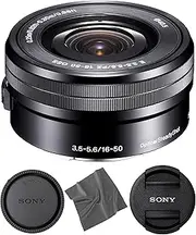 [AOM] Sony SELP1650 16-50mm OSS Lens: Sony E PZ 16-50mm f/3.5-5.6 OSS Lens (Black) + Pro Starter Bundle Kit Combo - International Version (1 Year Warranty)