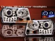 2005-2009 CHRYSLER 300 PROJECTOR HEADLIGHTS CHROME 2 HALO CCFL LED (for: Chrysler)