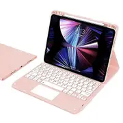 For iPad Pro 13 (2024) M4 Skin-touch Leather Tablet Stand Cover + X7 Touchpad Bluetooth Keyboard - B