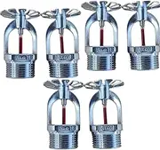 UCCKEYI Globe GL5601 155°F Chrome Pendent Fire Sprinkler Head 1/2" Glass Ball Quick Response (6Pcs)
